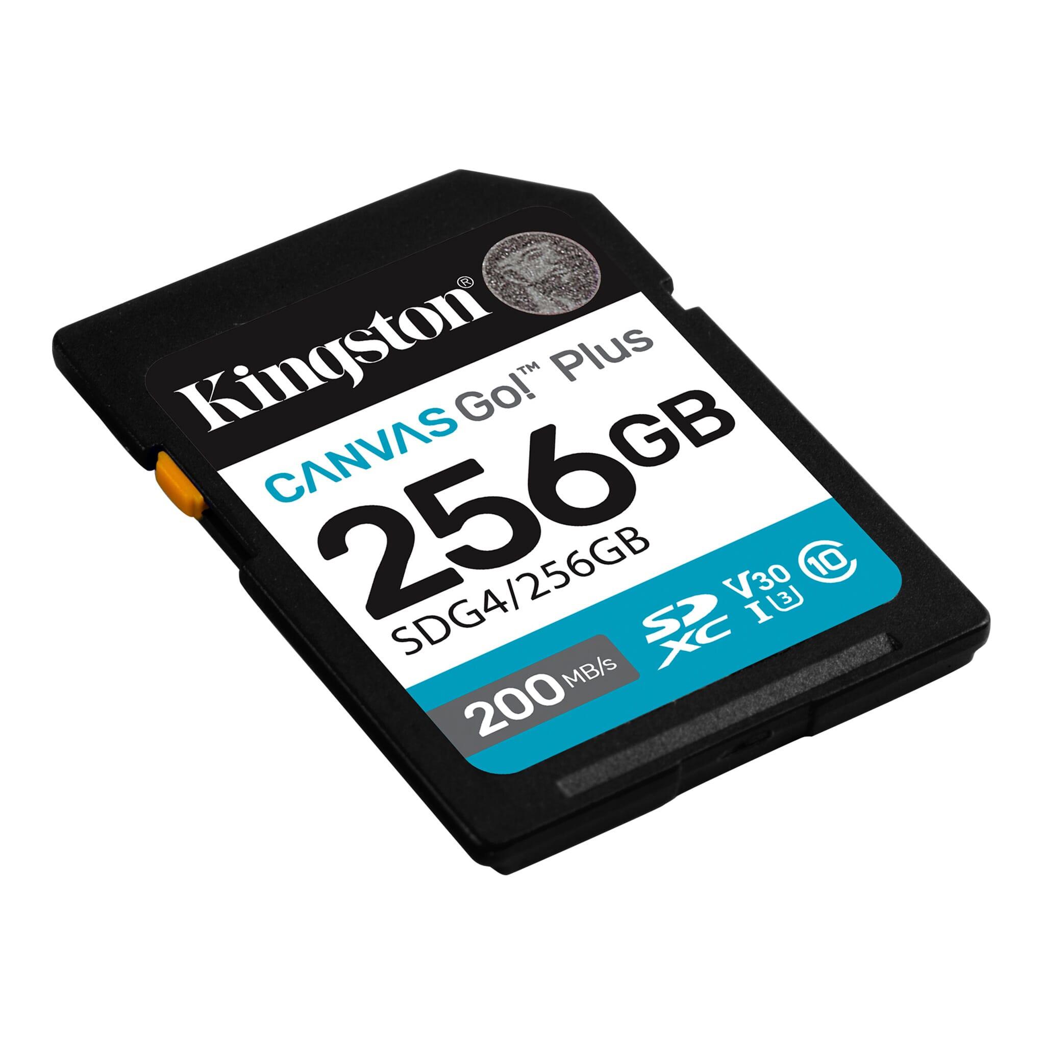 A large main feature product image of Kingston Canvas Go! Plus SDXC U3 V30 UHS-I SD Card - 256GB