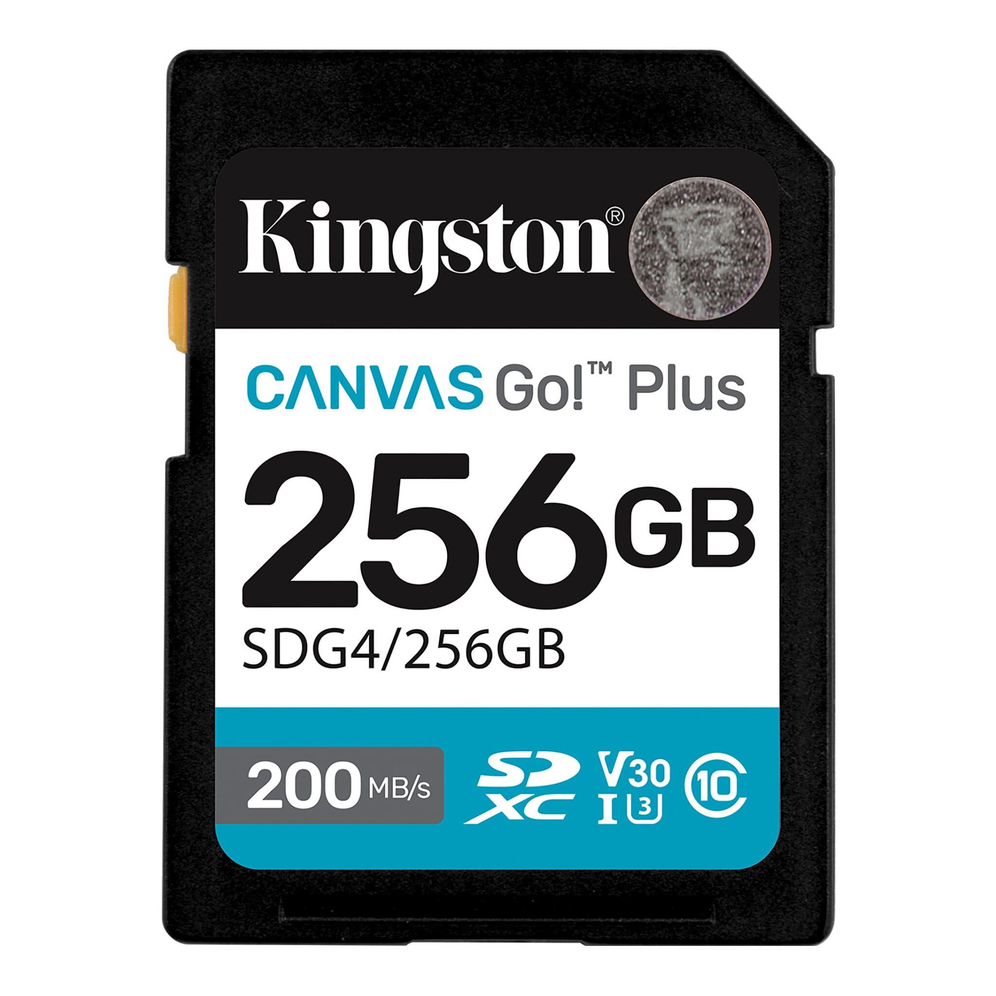 A large main feature product image of Kingston Canvas Go! Plus SDXC U3 V30 UHS-I SD Card - 256GB