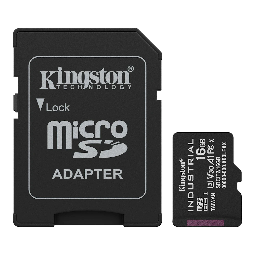 Kingston Industrial microSDHC U3 V30 A1 UHS-I SD Card - 16GB