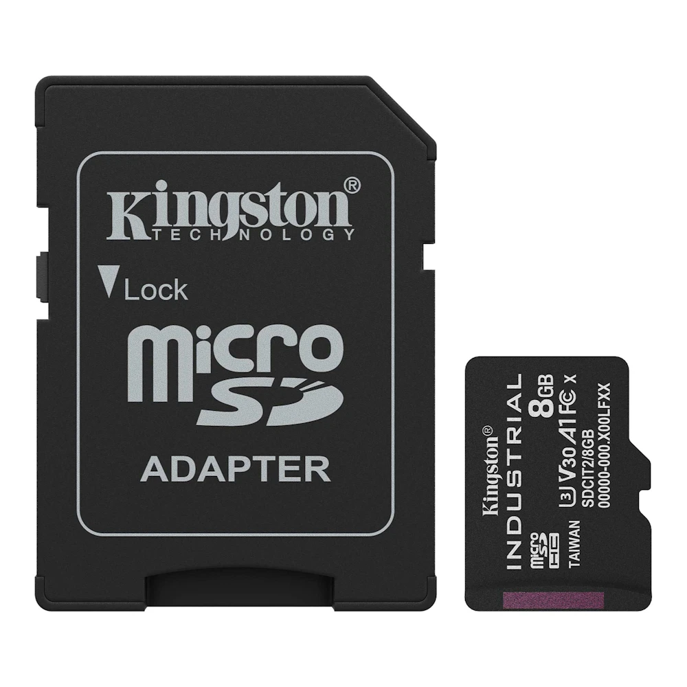 Kingston Industrial microSDHC U3 V30 A1 UHS-I SD Card - 8GB