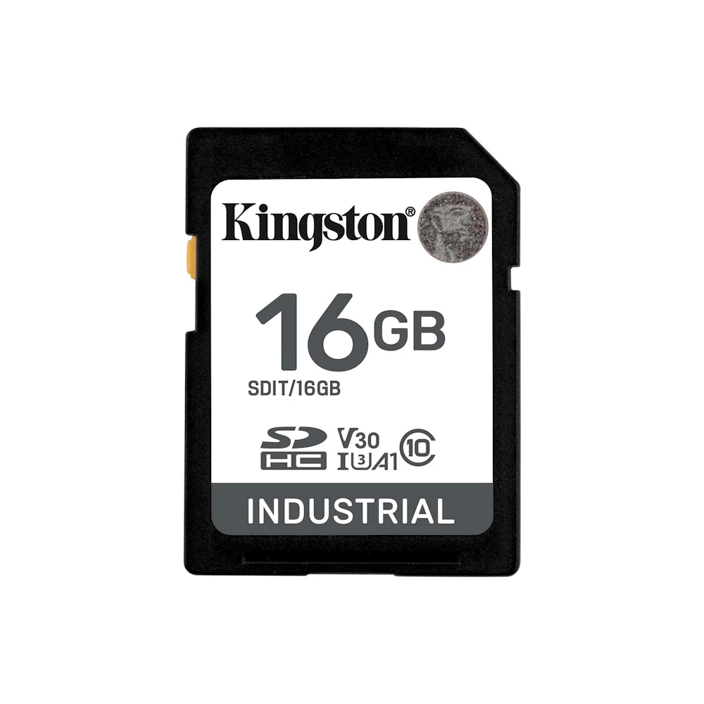 Kingston Industrial SDHC U3 V30 A1 UHS-I SD Card - 16GB