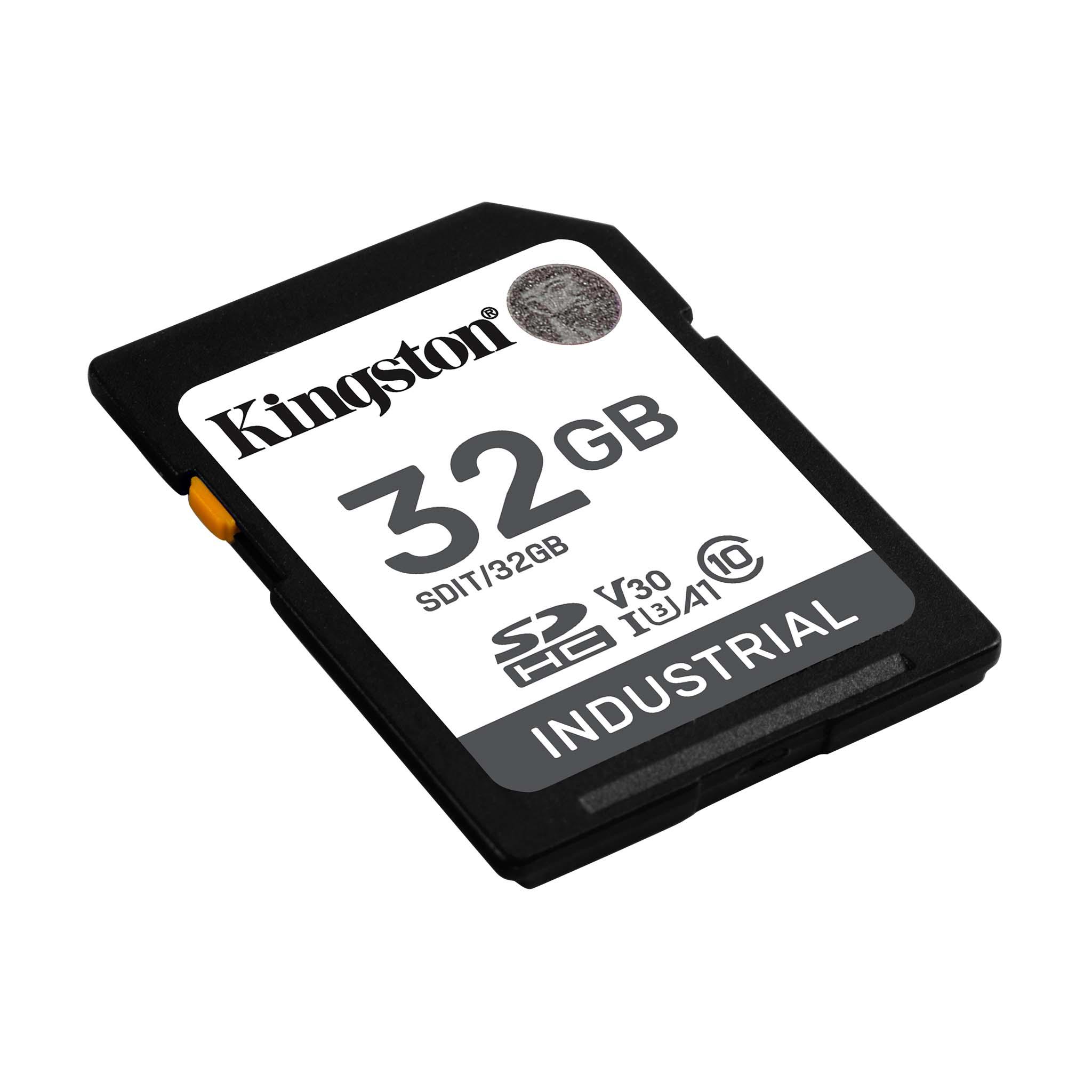 A large main feature product image of Kingston Industrial SDHC U3 V30 A1 UHS-I SD Card - 32GB