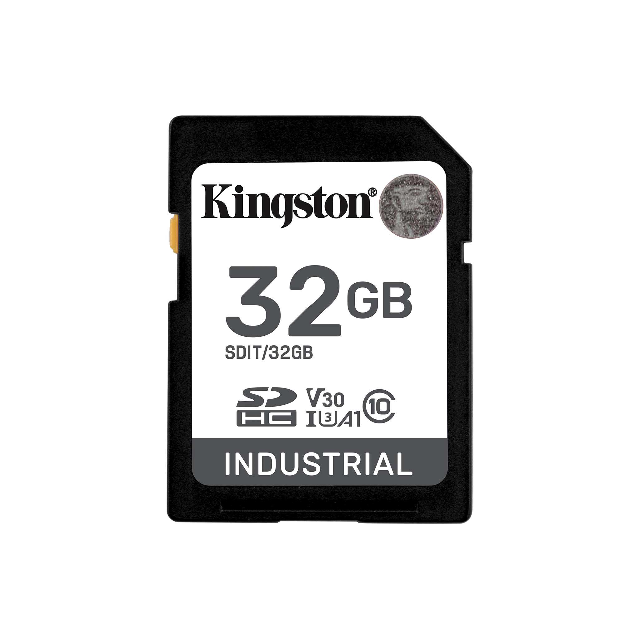 A large main feature product image of Kingston Industrial SDHC U3 V30 A1 UHS-I SD Card - 32GB