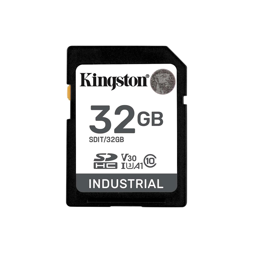 A large main feature product image of Kingston Industrial SDHC U3 V30 A1 UHS-I SD Card - 32GB
