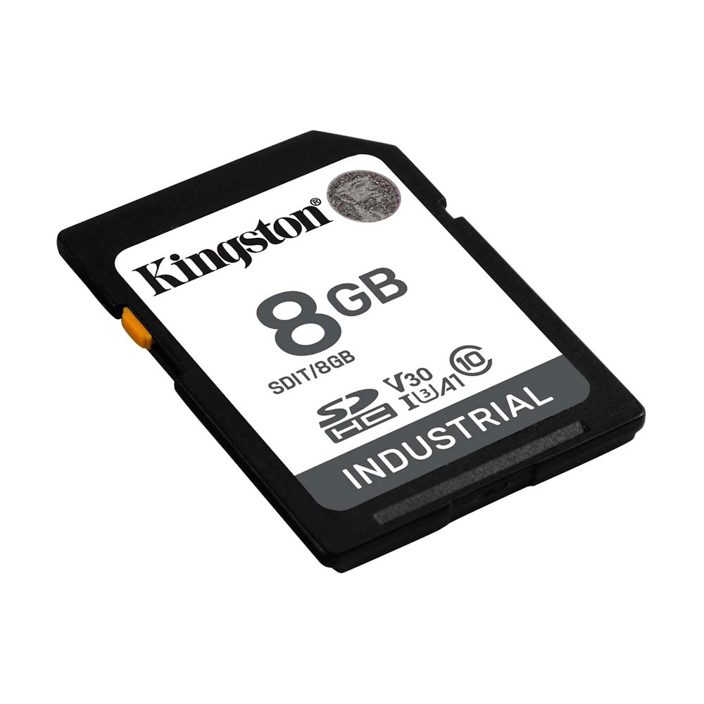 A large main feature product image of Kingston Industrial SDHC U3 V30 A1 UHS-I SD Card - 8GB