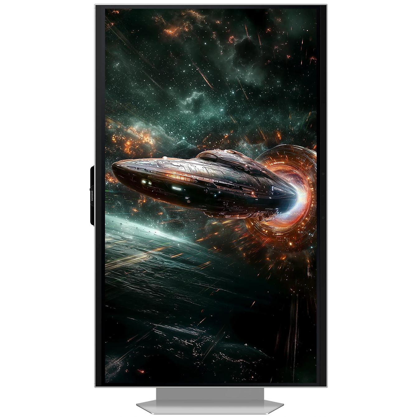 A large main feature product image of EX-DEMO Samsung Odyssey 3D G90XF - 27" 4K 2160p 165Hz IPS Gaming Monitor