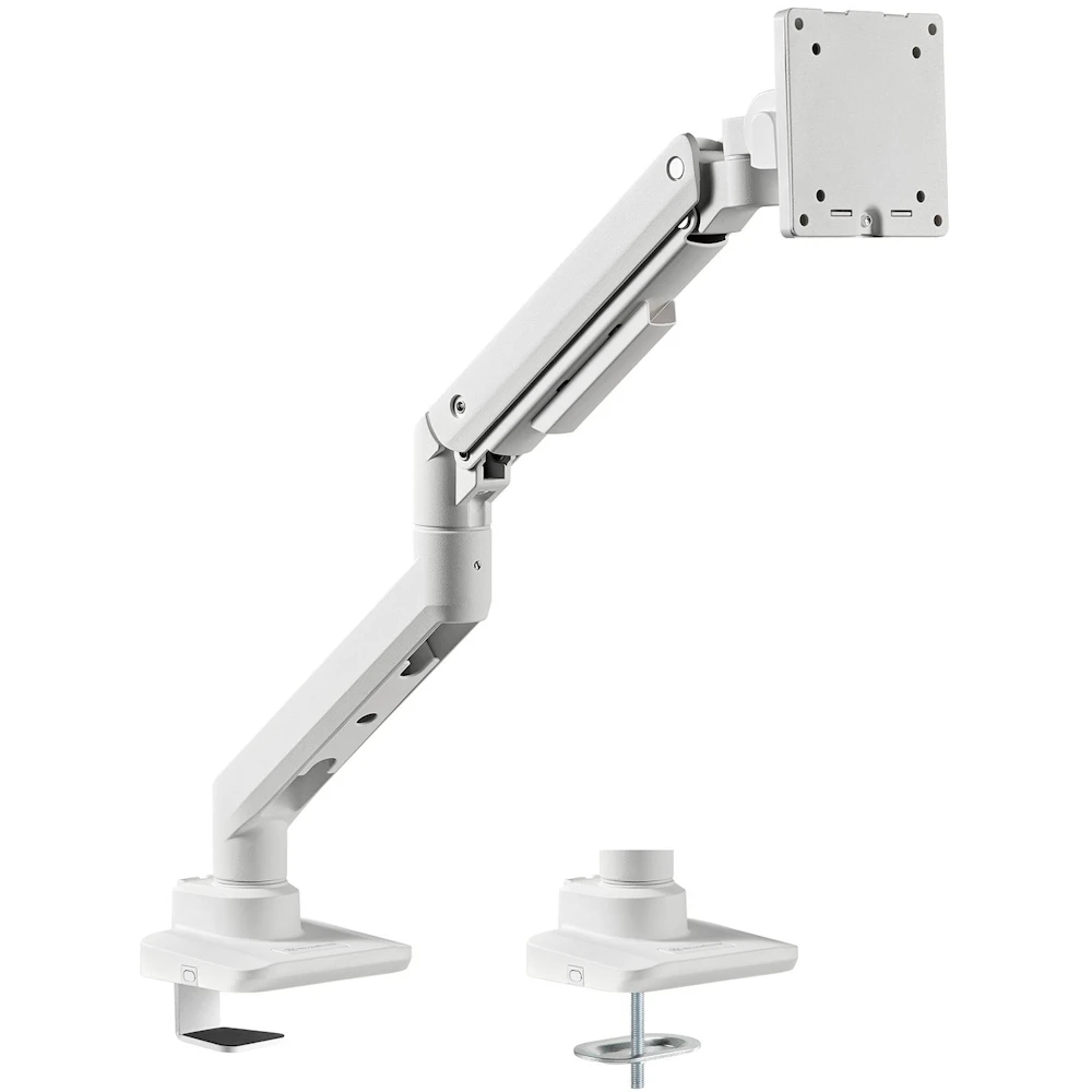 A large main feature product image of EX-DEMO SilverStone ARM14 Single Monitor Arm - White