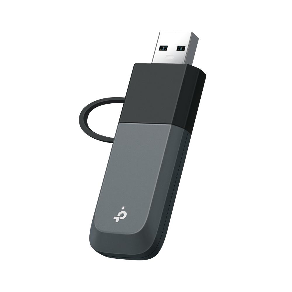 A large main feature product image of TP-Link Archer TXE70U - AXE5400 Tri-Band Wi-Fi 6E Mini Wireless USB Adapter