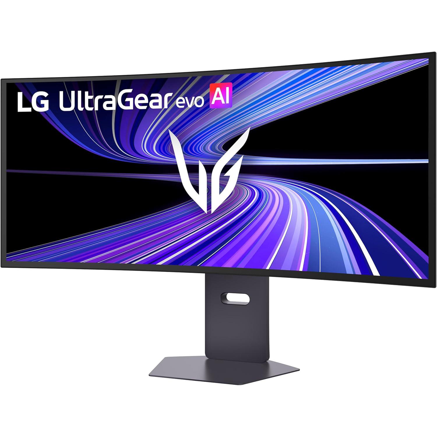 A large main feature product image of LG UltraGear EVO GX9 OLED 39GX950B-B - 39" Curved Ultrawide 4K 2160p 165Hz / 1080p 330Hz Dual-Mode 0.03ms Gaming Monitor
