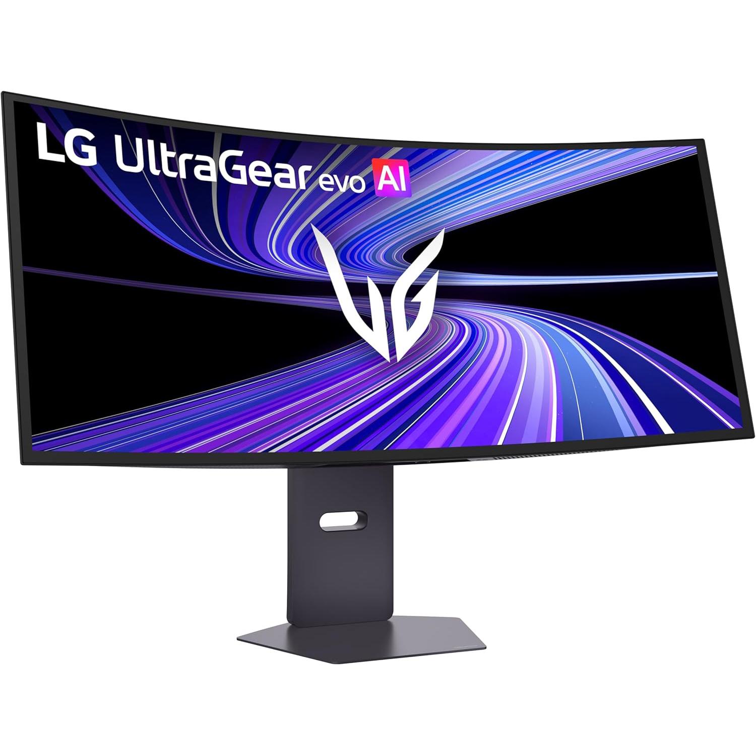 A large main feature product image of LG UltraGear EVO GX9 OLED 39GX950B-B - 39" Curved Ultrawide 4K 2160p 165Hz / 1080p 330Hz Dual-Mode 0.03ms Gaming Monitor