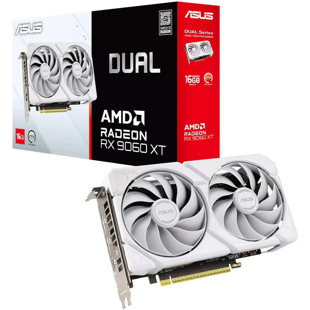 ASUS Radeon RX 9060 XT Dual 16GB GDDR6 (White)