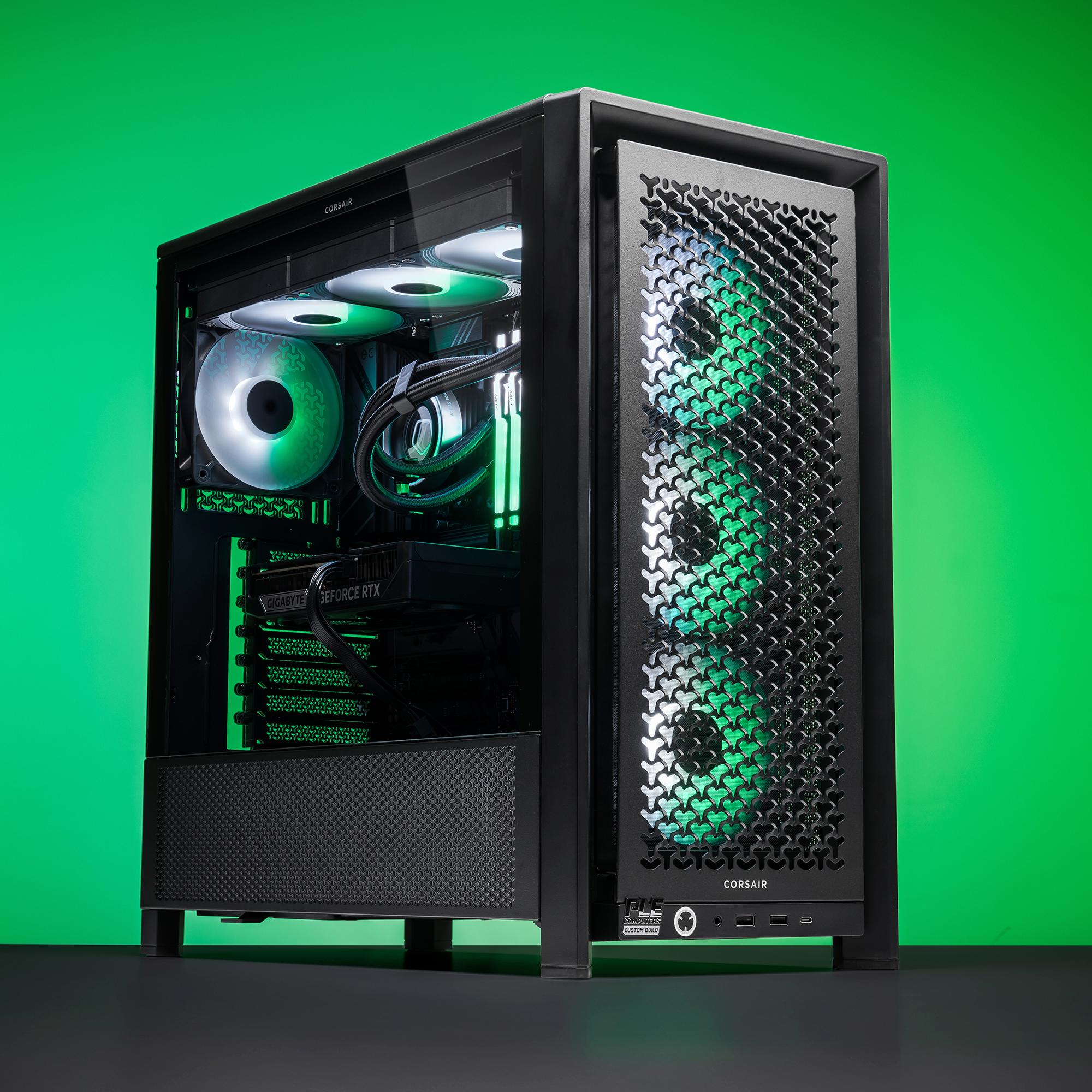 A large main feature product image of PLE Ivy RTX 5060 Ti Prebuilt Ready To Go Gaming PC
