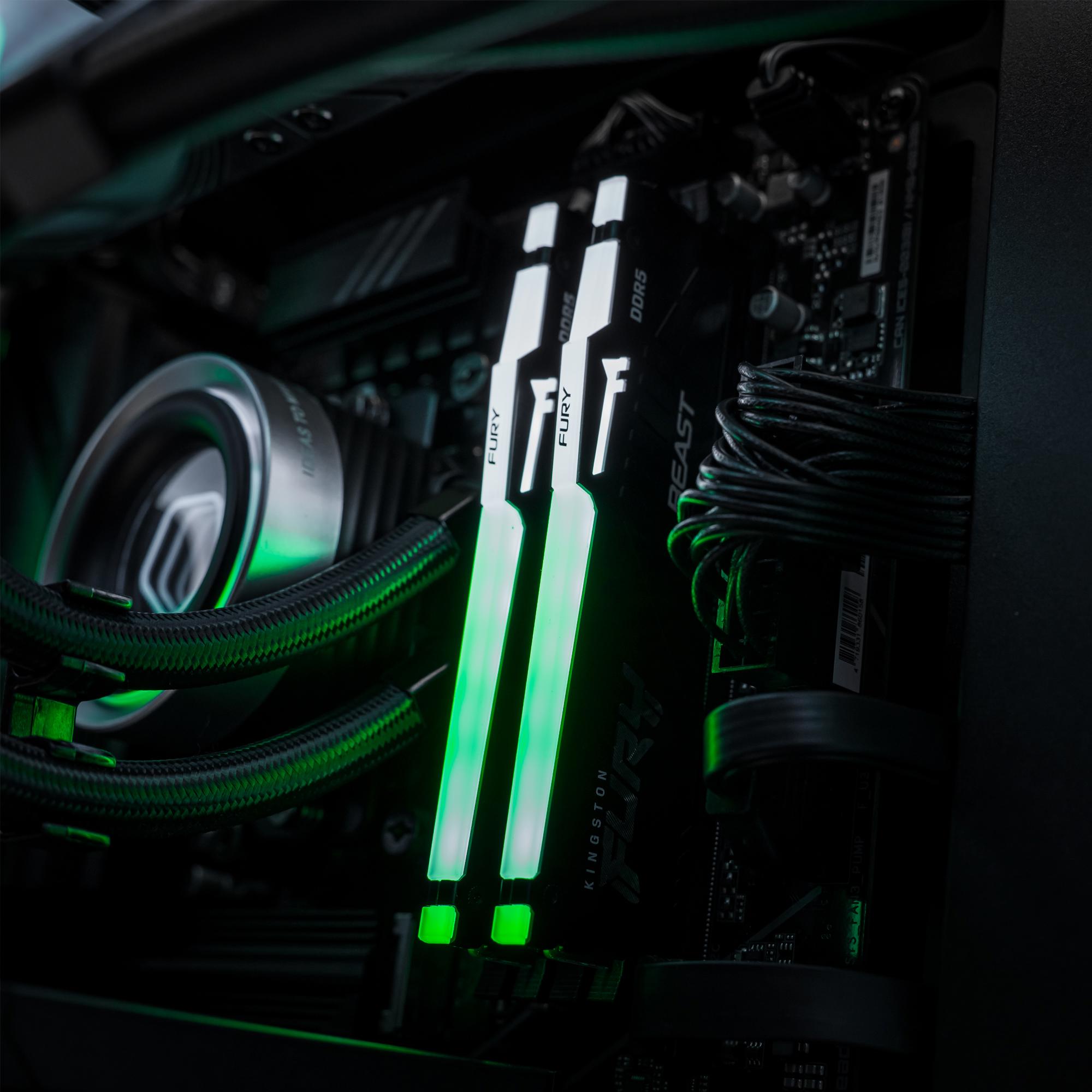 A large main feature product image of PLE Ivy RTX 5060 Ti Prebuilt Ready To Go Gaming PC