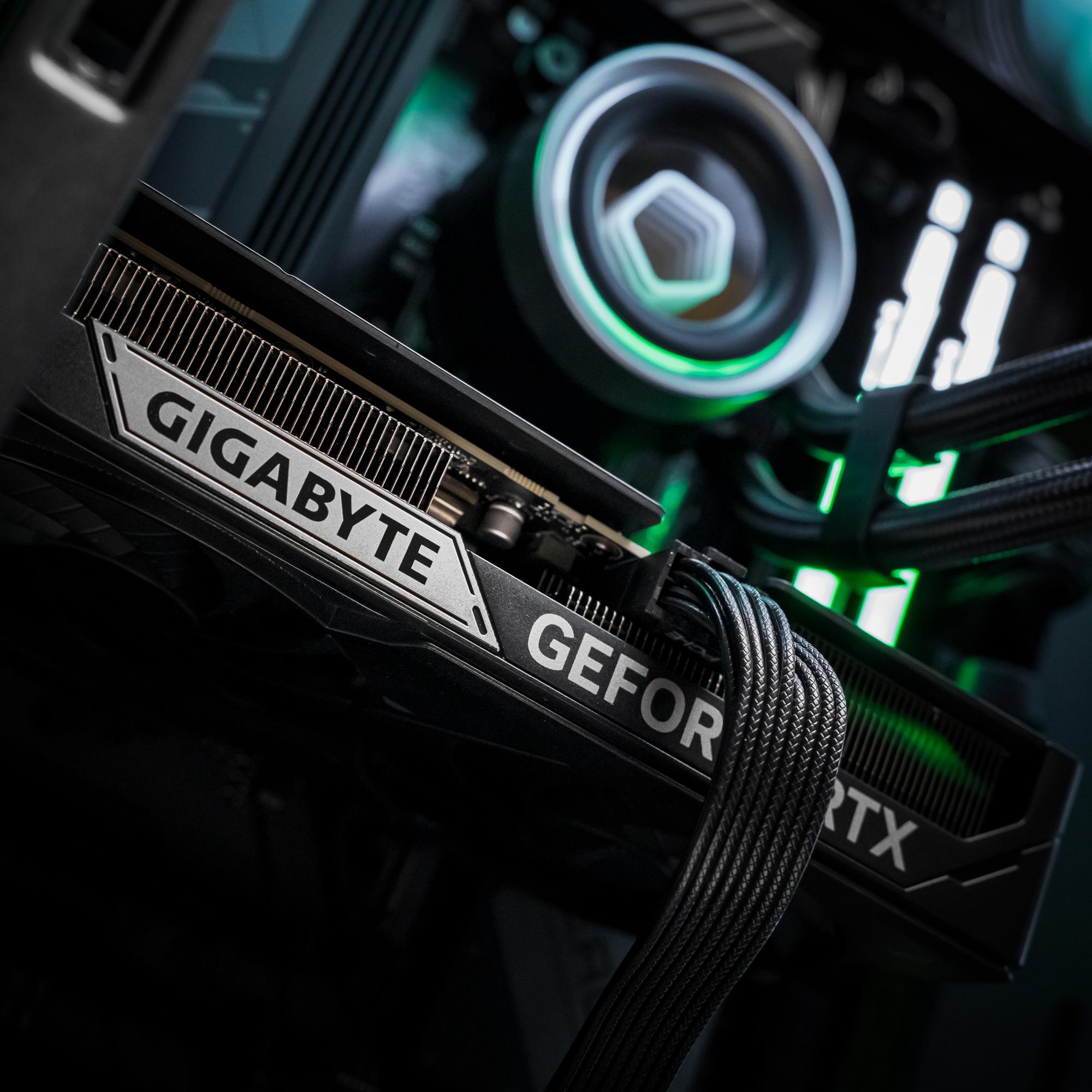 A large main feature product image of PLE Ivy RTX 5060 Ti Prebuilt Ready To Go Gaming PC