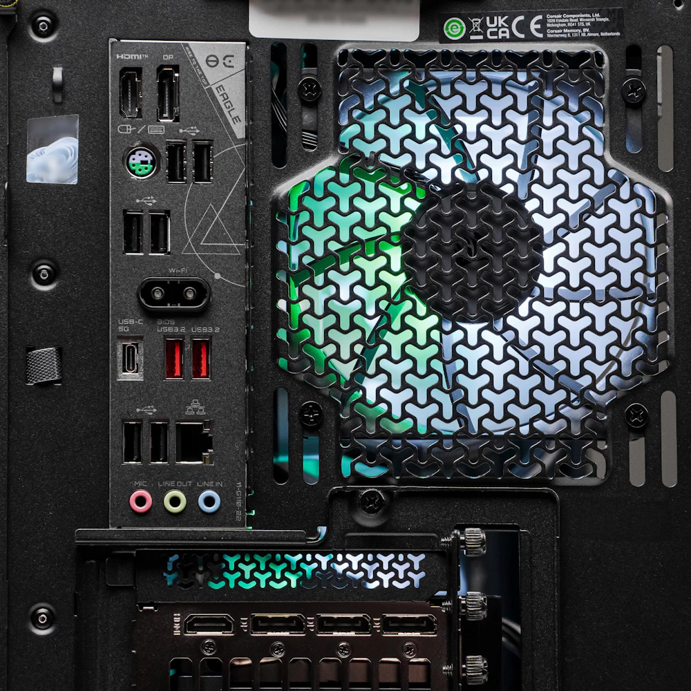 A large main feature product image of PLE Ivy RTX 5060 Ti Prebuilt Ready To Go Gaming PC