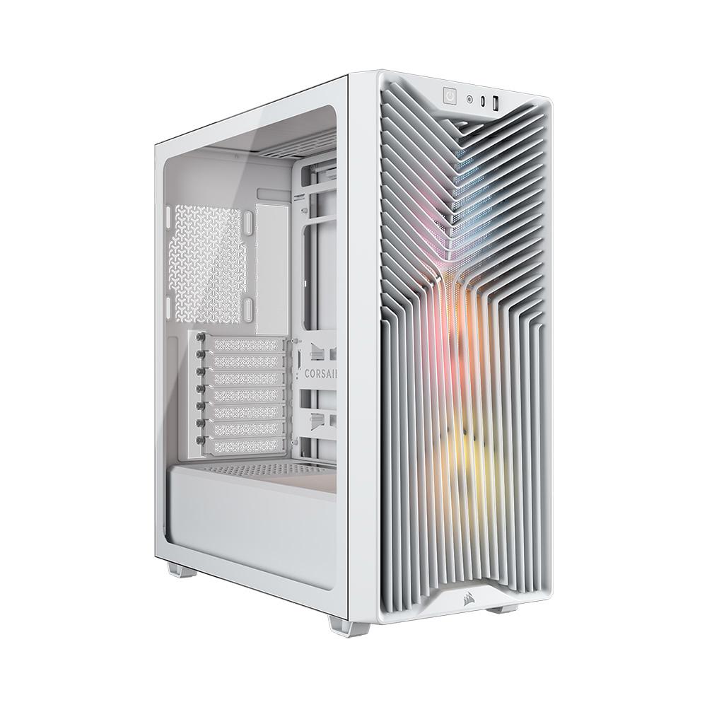 A large main feature product image of Corsair 3200D RS ARGB Mid Tower Case (White)