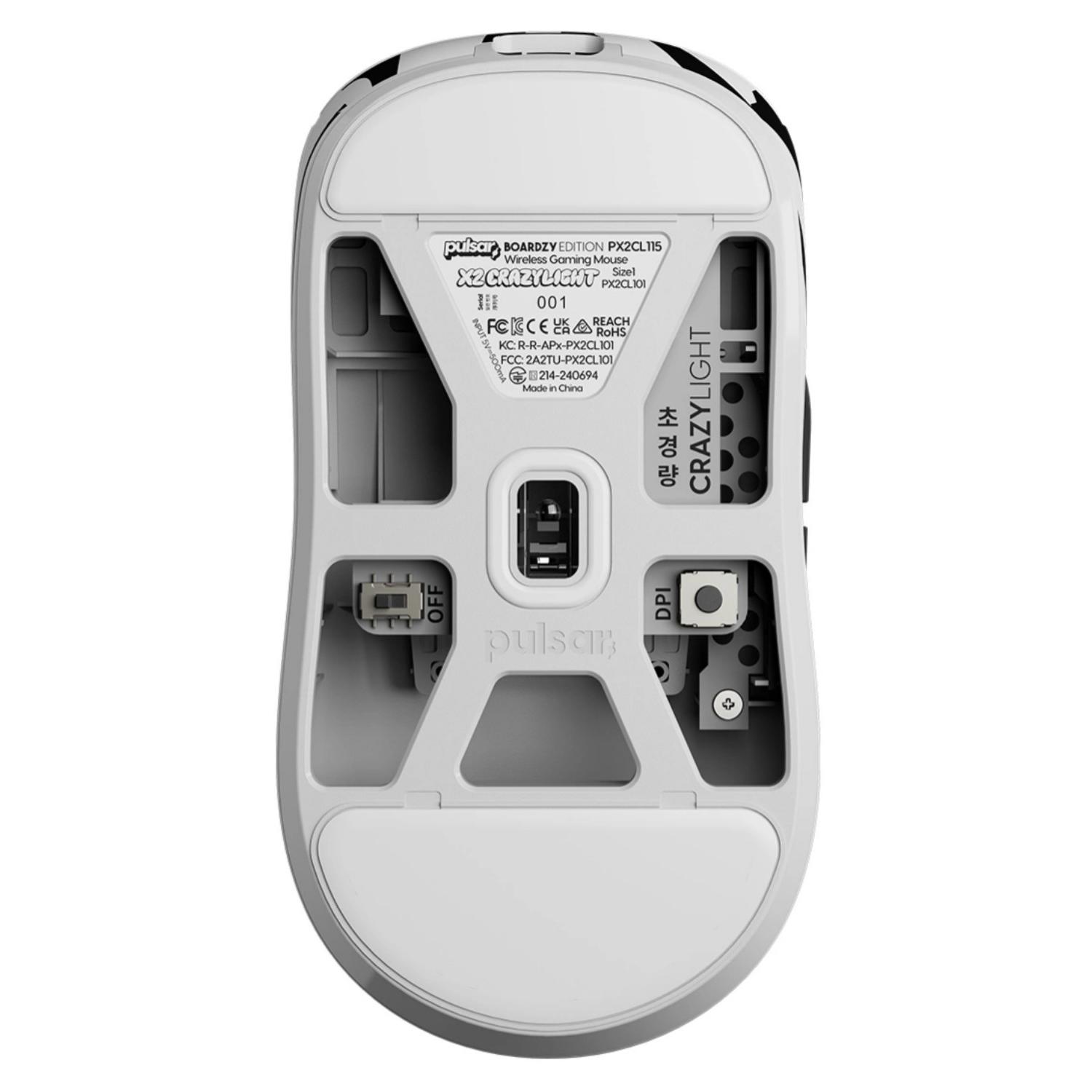 A large main feature product image of EX-DEMO Pulsar X2 Crazylight- 36g Ultra-Lightweight Wireless Gaming Mouse (Boardzy Edition)