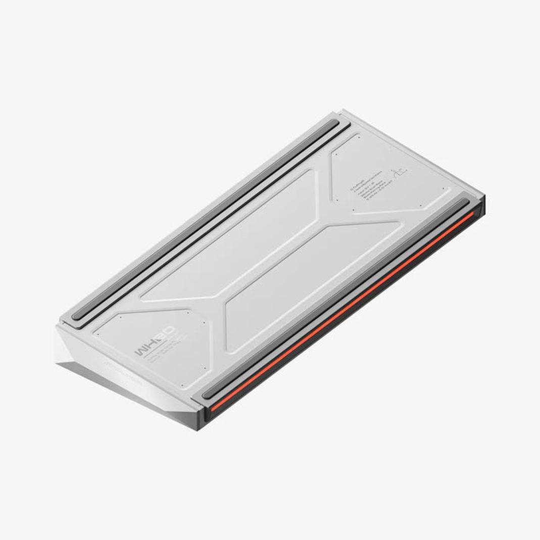 A large main feature product image of NuPhy WH80 HE Wireless 8K Magnetic Gaming Keyboard - Nova White (Magnetic Jade Dragon N Switch)