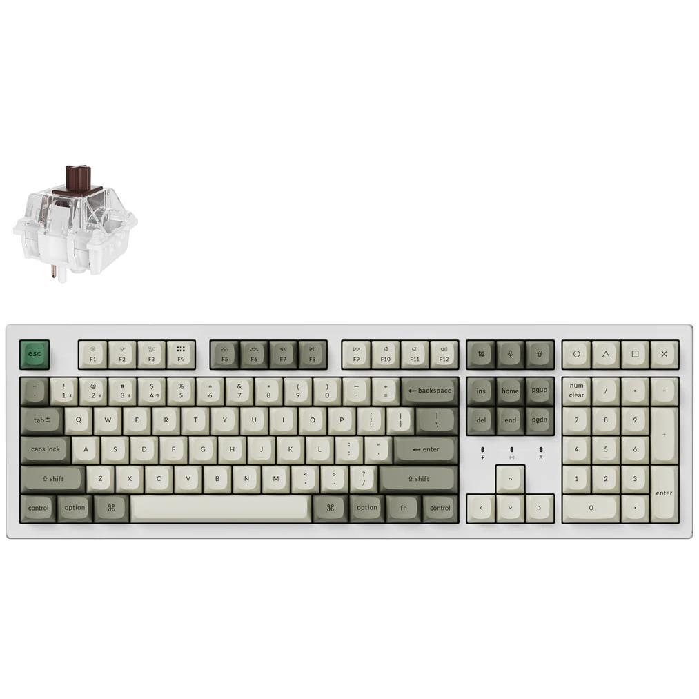 A large main feature product image of EX-DEMO Keychron K10 Max - Fullsize QMK/VIA Wireless Custom Mechanical Keyboard - White (Brown Switch)