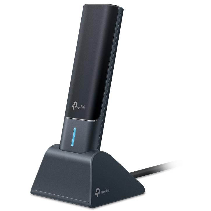 A large main feature product image of EX-DEMO TP-Link Archer TXE70UH - AXE5400 High Gain Tri-Band Wi-Fi 6E USB Adapter