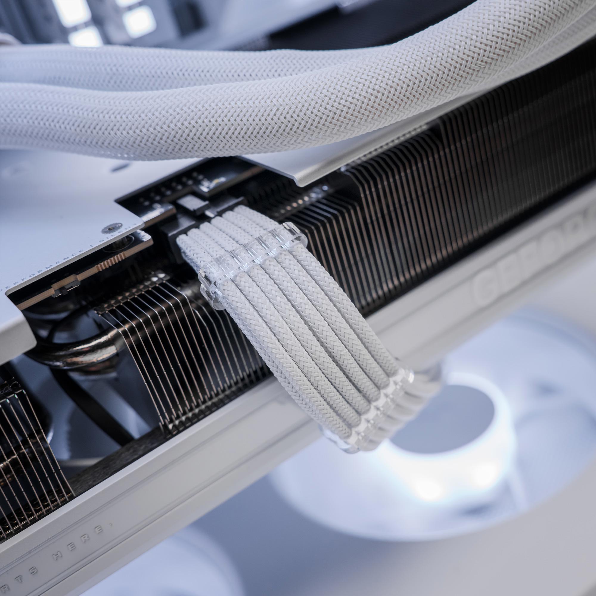 A large main feature product image of PLE Arctic RTX 5070 Ti Prebuilt Ready To Go Gaming PC