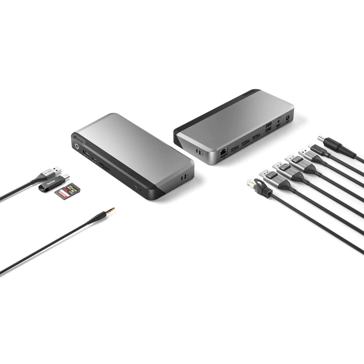 A large main feature product image of EX-DEMO ALOGIC MX3 USB Type-C Triple Display DP Alt. Mode Docking Station - With 100W Power Delivery