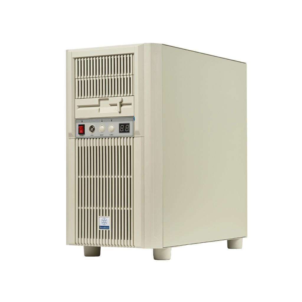 A large main feature product image of SilverStone FLP03 Retro Micro Tower Case