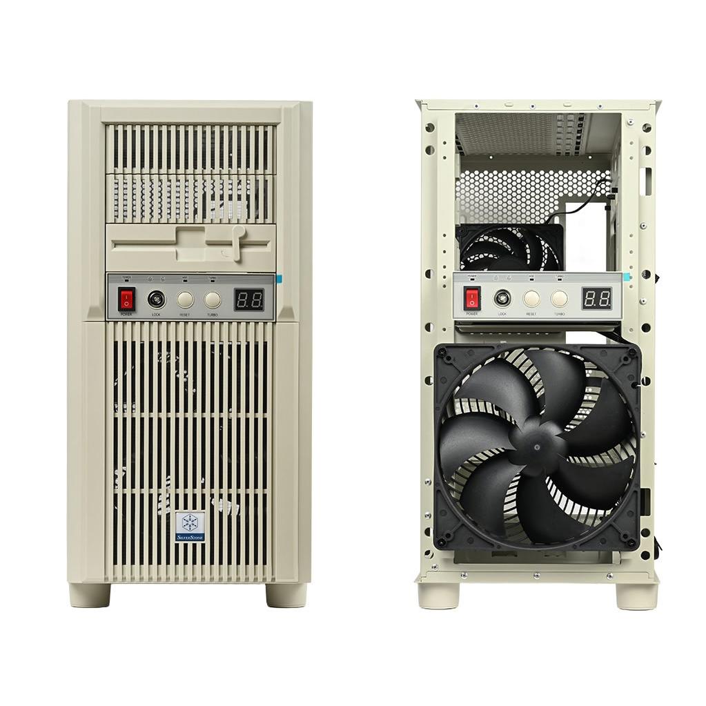 A large main feature product image of SilverStone FLP03 Retro Micro Tower Case