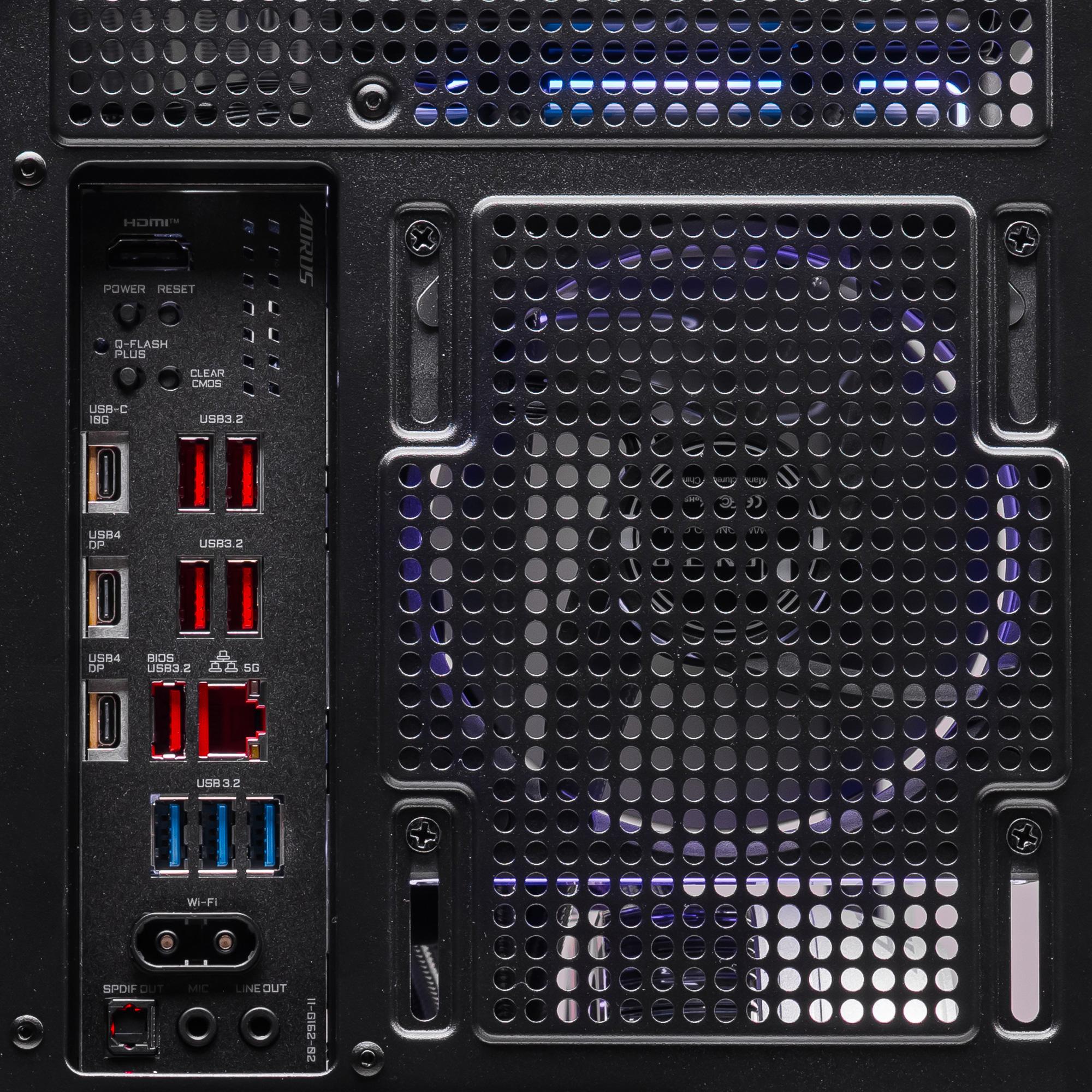 A large main feature product image of PLE Phantom RTX 5090 Prebuilt Ready To Go Gaming PC