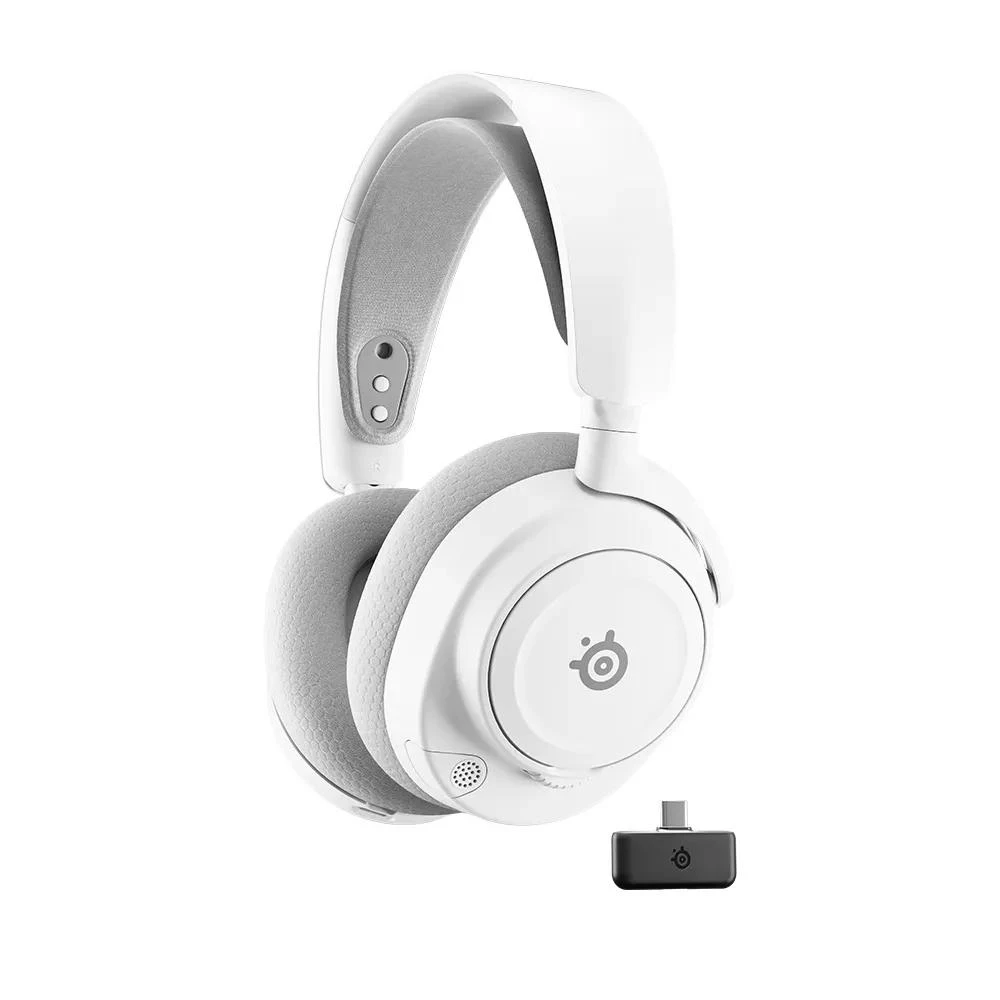 A large main feature product image of SteelSeries Arctis Nova 7 Gen 2 - Wireless Gaming Headset - White
