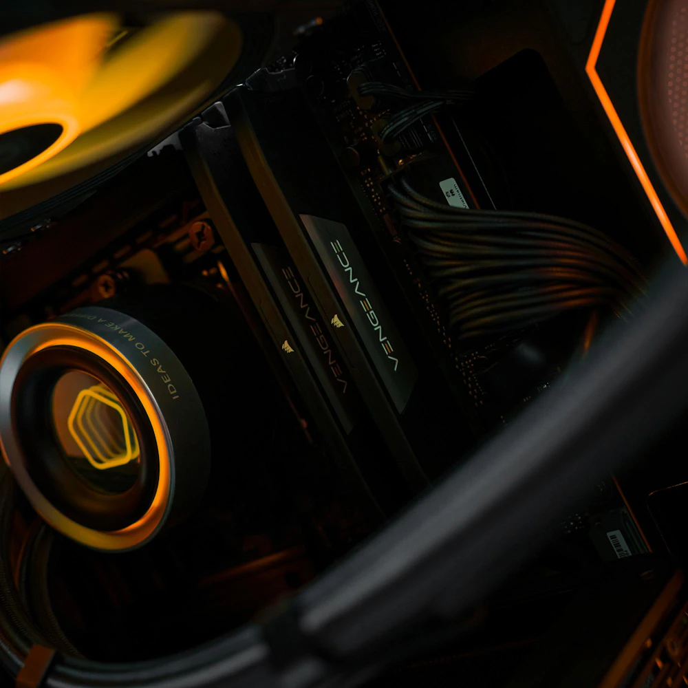 A large main feature product image of PLE Pyro RTX 5060 Prebuilt Ready To Go Gaming PC