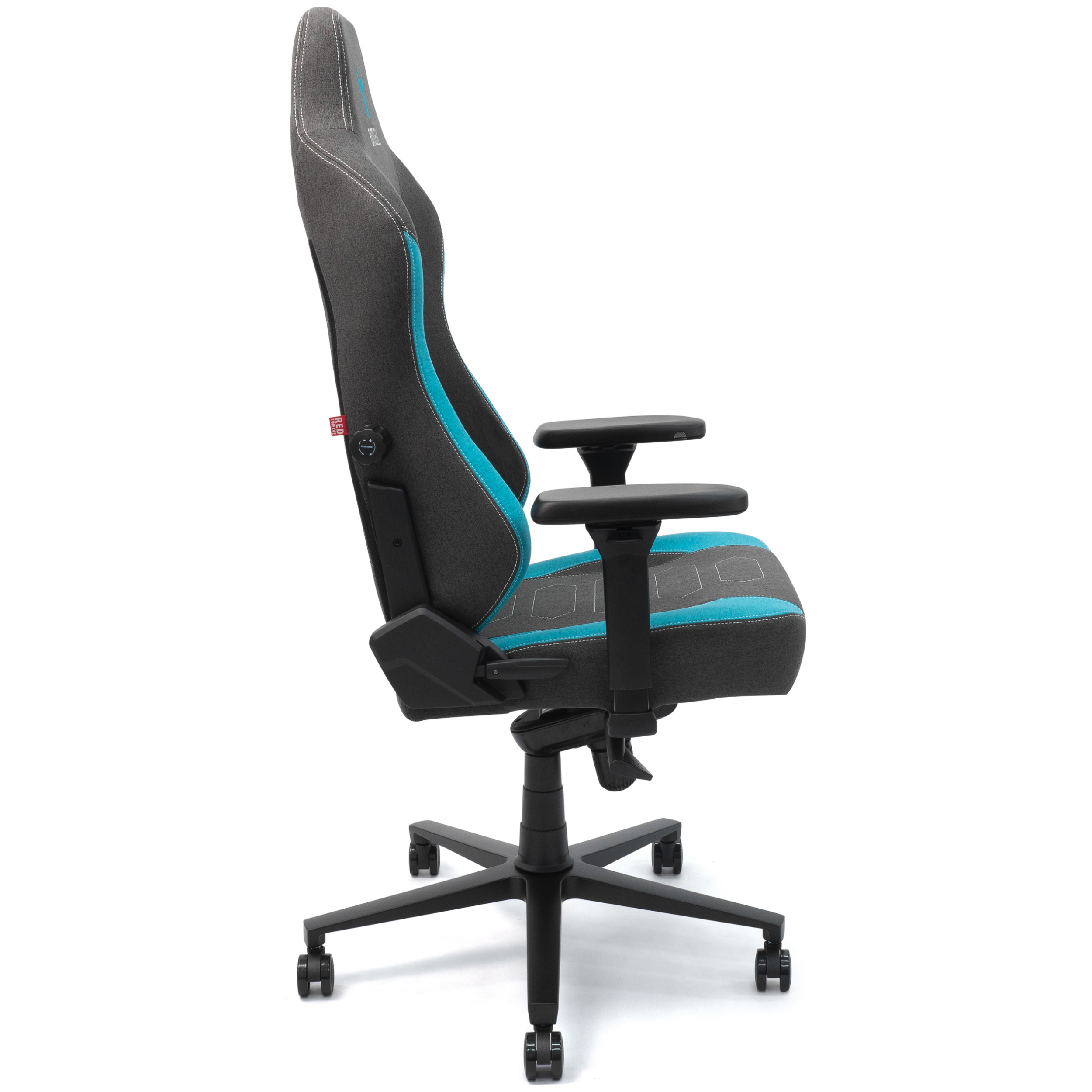 A large main feature product image of EX-DEMO BattleBull Vaporweave 2 Gaming Chair - Dark Grey/Turquoise
