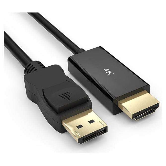 A large main feature product image of EX-DEMO Simplecom DA201 1.8M 4K DisplayPort to HDMI Cable