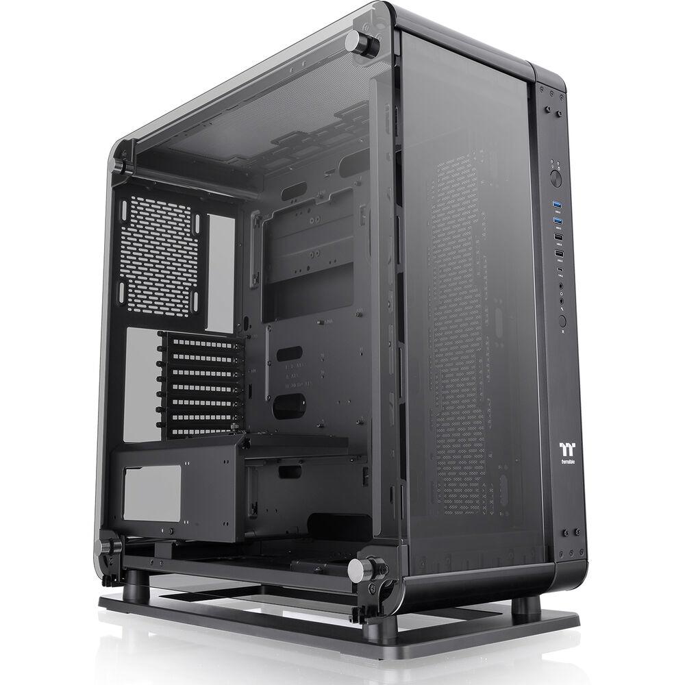 A large main feature product image of Thermaltake Core P6 - Tempered Glass (Open Frame Transformable) Mid Tower Case (Black)