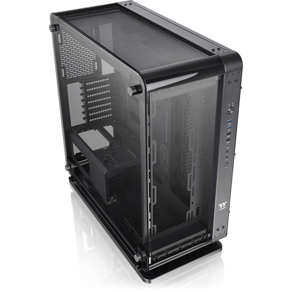 A large main feature product image of Thermaltake Core P6 - Tempered Glass (Open Frame Transformable) Mid Tower Case (Black)