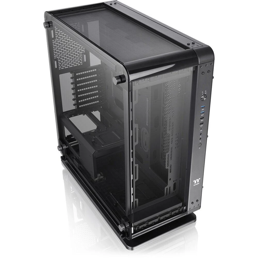 A large main feature product image of Thermaltake Core P6 - Tempered Glass (Open Frame Transformable) Mid Tower Case (Black)