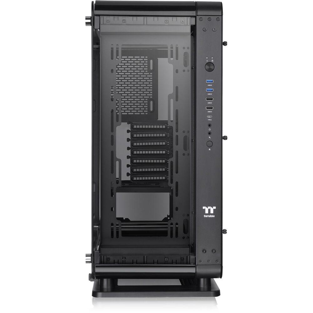 A large main feature product image of Thermaltake Core P6 - Tempered Glass (Open Frame Transformable) Mid Tower Case (Black)