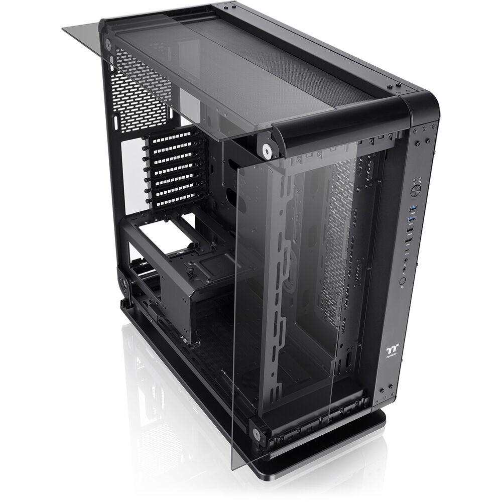 A large main feature product image of Thermaltake Core P6 - Tempered Glass (Open Frame Transformable) Mid Tower Case (Black)