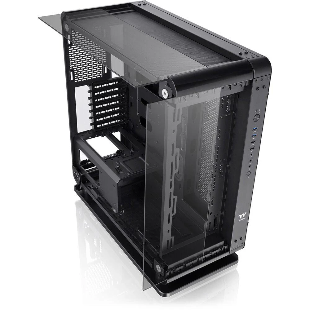 A large main feature product image of Thermaltake Core P6 - Tempered Glass (Open Frame Transformable) Mid Tower Case (Black)