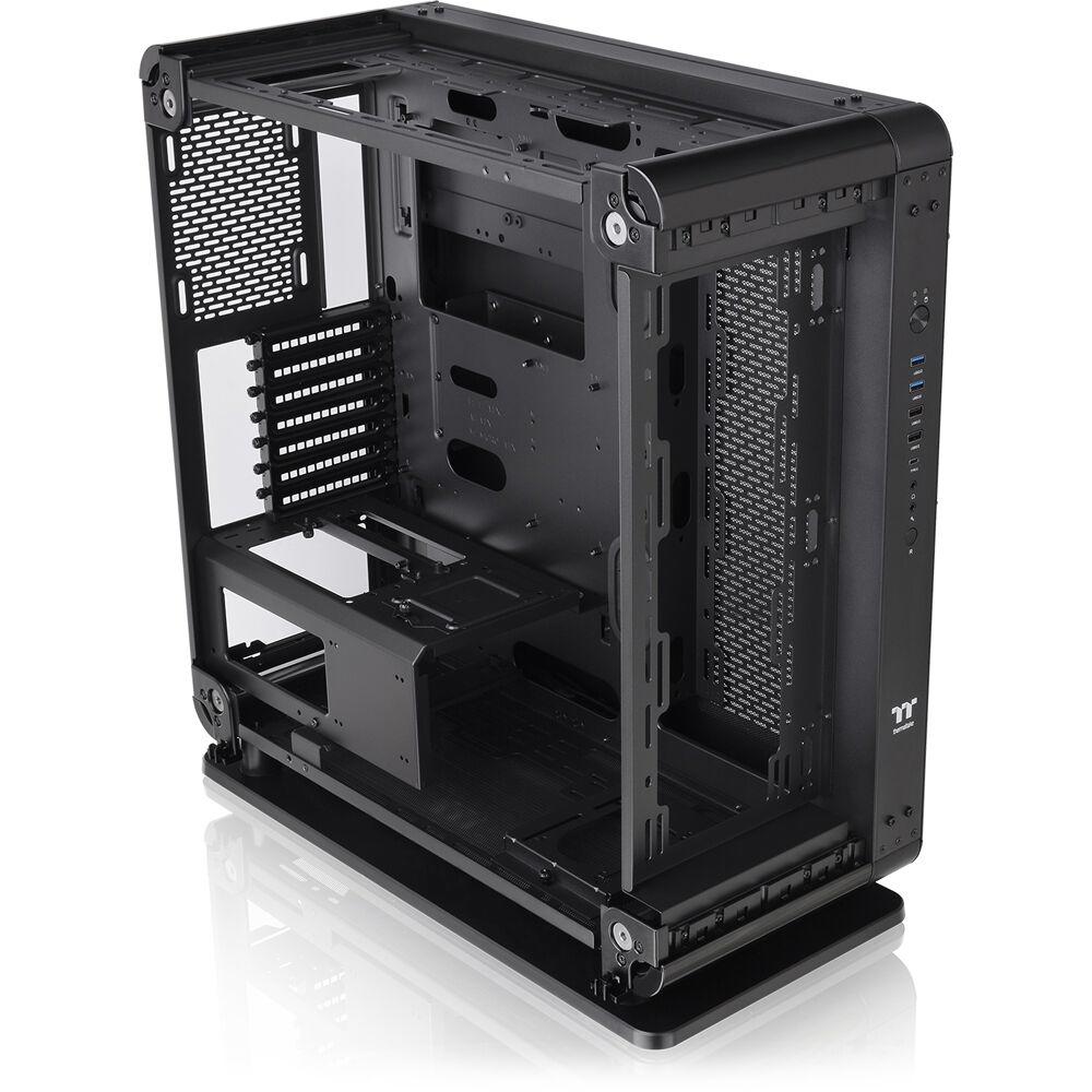 A large main feature product image of Thermaltake Core P6 - Tempered Glass (Open Frame Transformable) Mid Tower Case (Black)