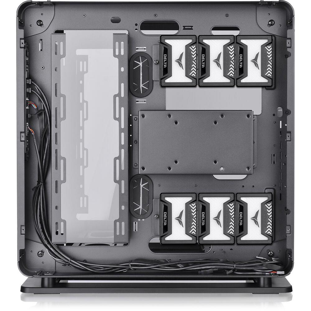 A large main feature product image of Thermaltake Core P6 - Tempered Glass (Open Frame Transformable) Mid Tower Case (Black)