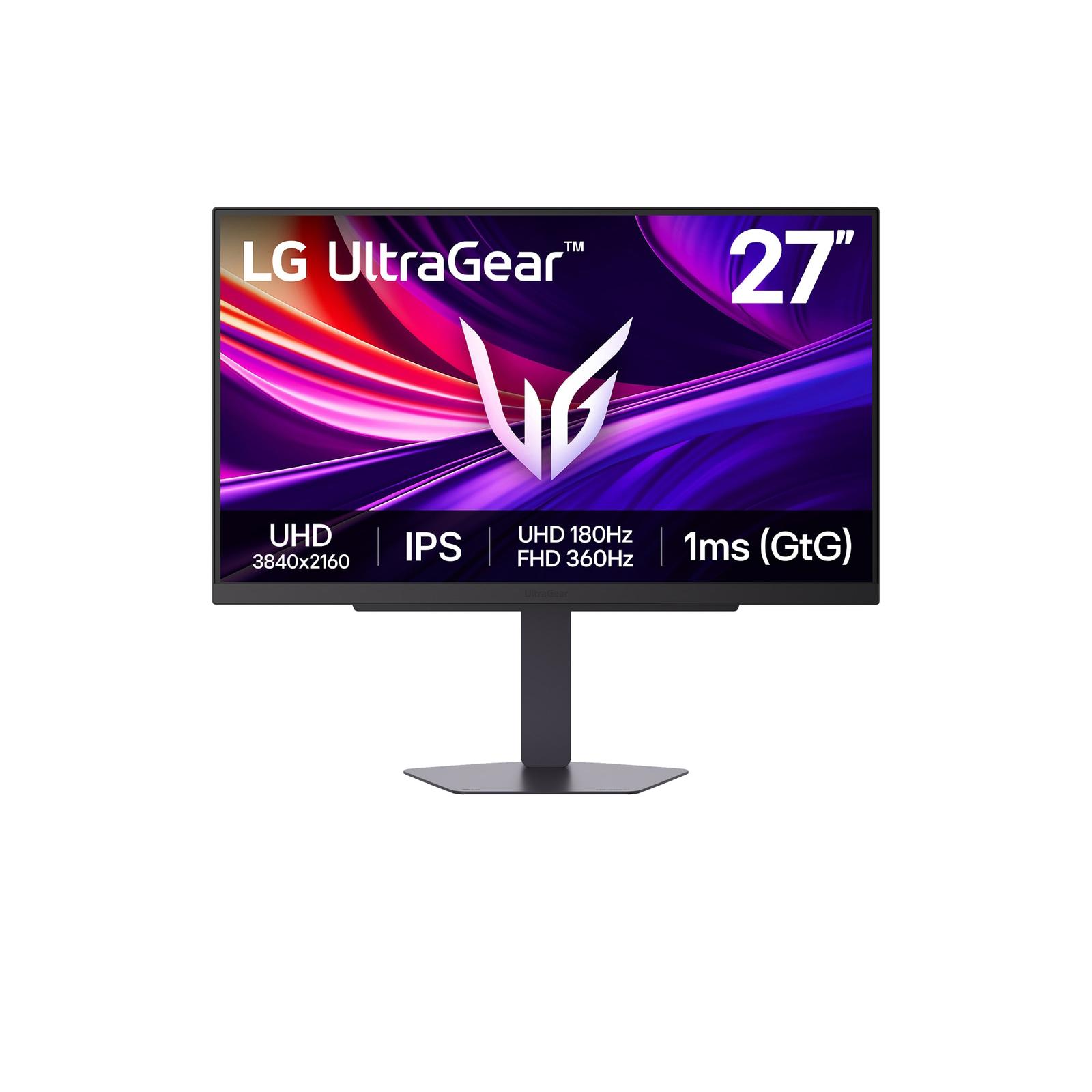 A large main feature product image of LG UltraGear 27G810A-B - 27" 4K 2160p 180Hz / 1080p 360Hz IPS Gaming Monitor