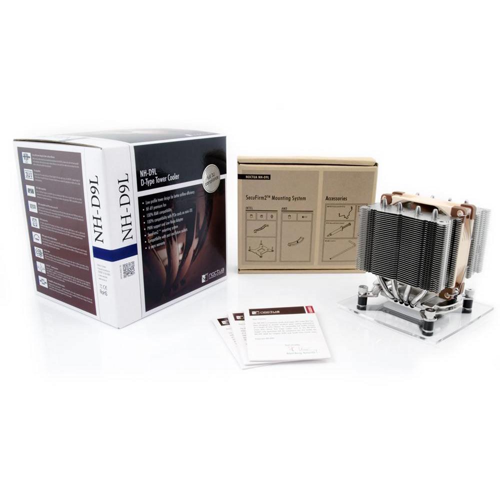 A large main feature product image of Noctua NH-D9L Dual Tower CPU Cooler