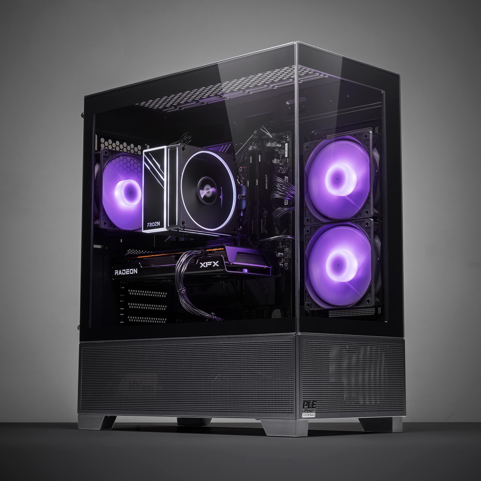 A large main feature product image of PLE Cypher RX 7600 Prebuilt Ready To Go Gaming PC