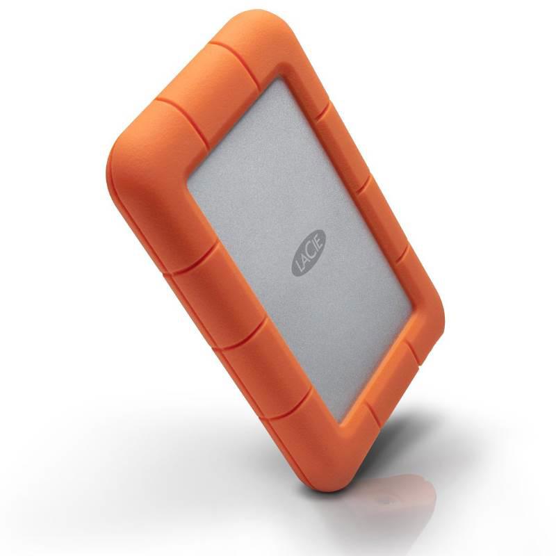 A large main feature product image of LaCie Rugged Mini USB-C Portable HDD - 5TB