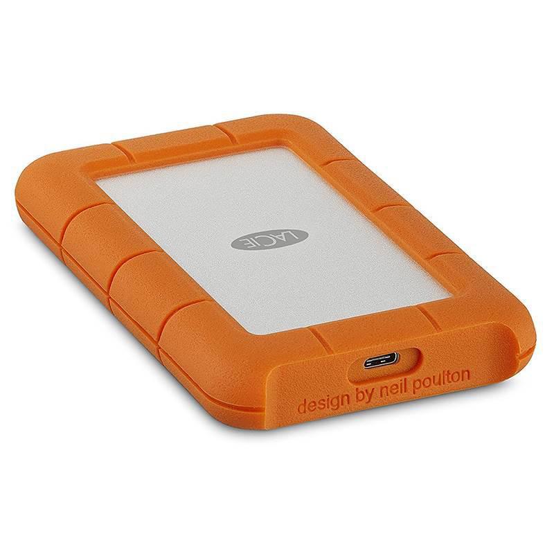 A large main feature product image of LaCie Rugged USB-C Portable HDD - 4TB