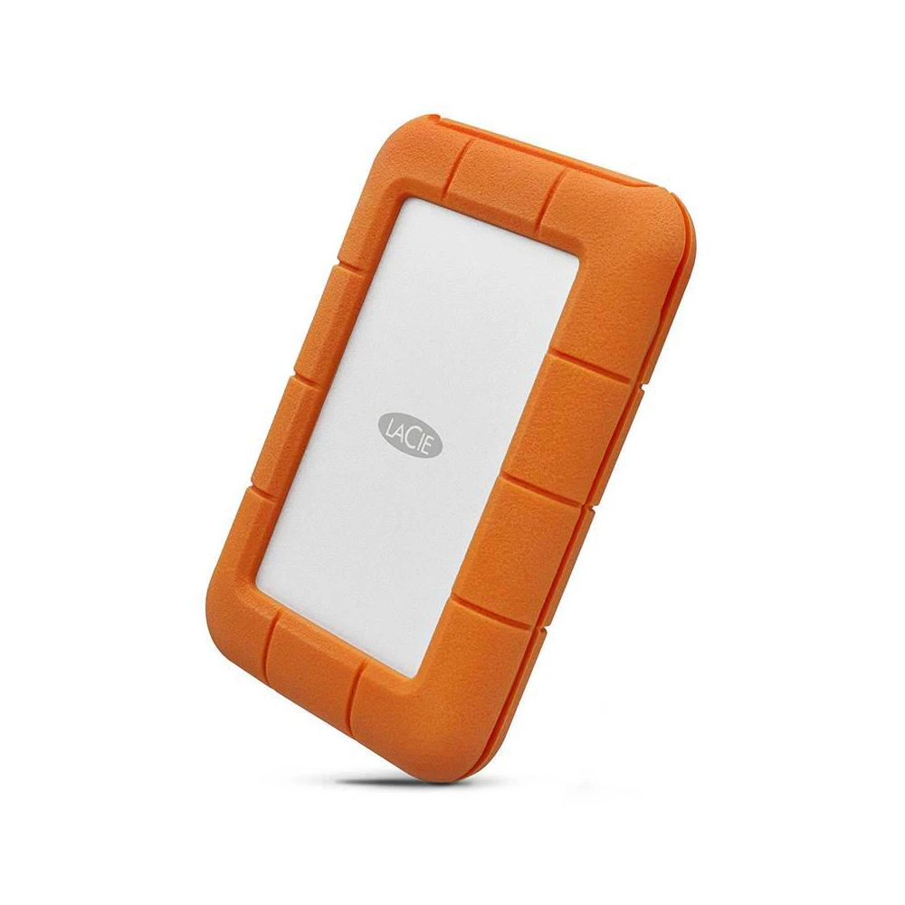 A large main feature product image of LaCie Rugged USB-C Portable HDD - 5TB