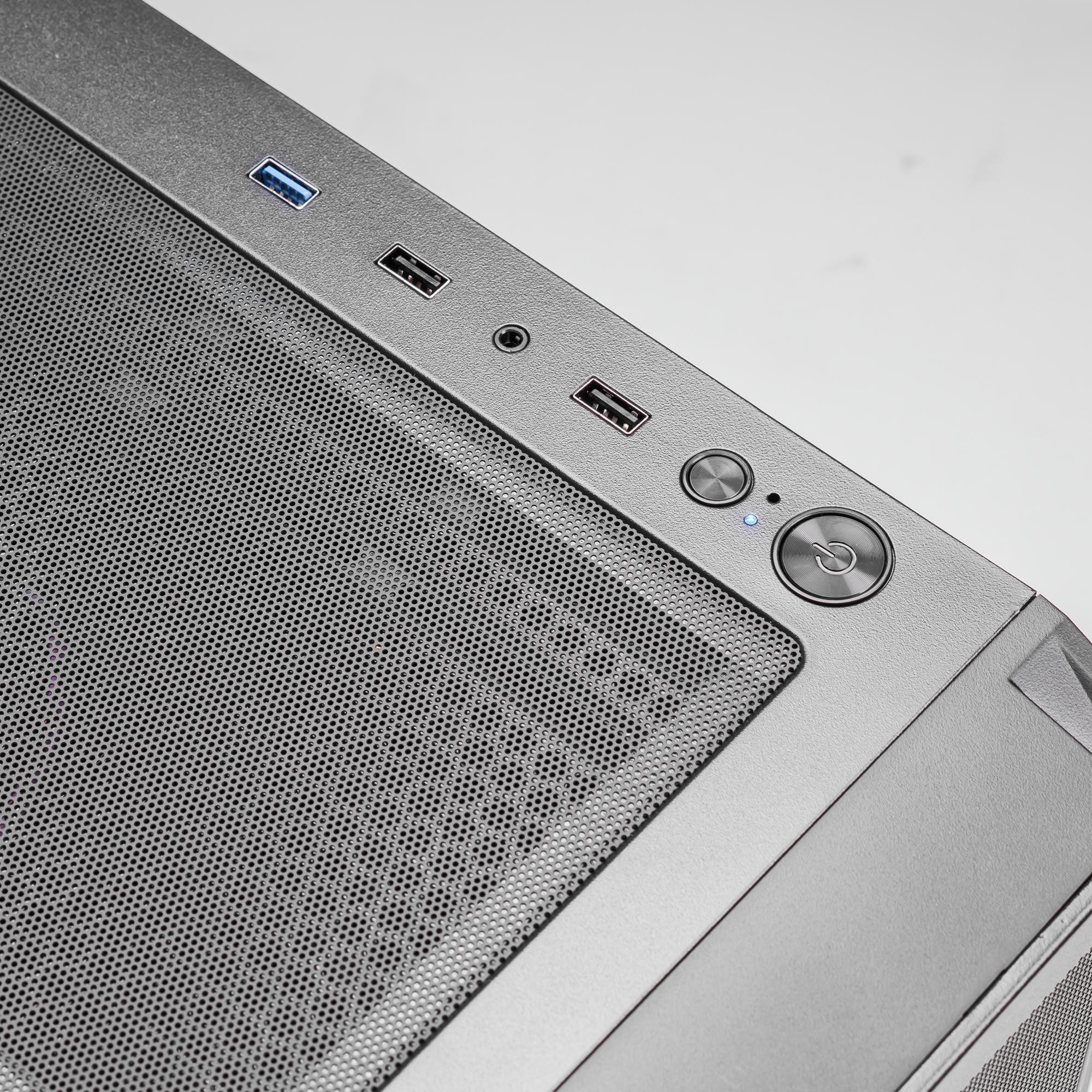 A large main feature product image of PLE Raven RTX 5070 Prebuilt Ready To Go Gaming PC