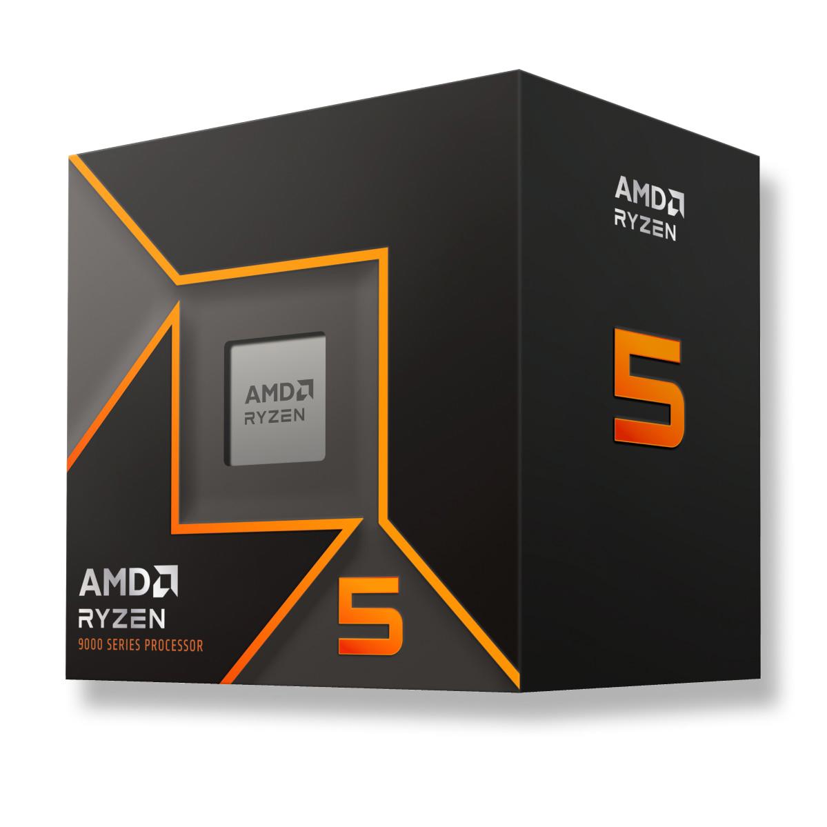 A large main feature product image of AMD Ryzen 5 9600 6 Core 12 Thread Up to 5.2GHz AM5 - With Wraith Stealth Cooler