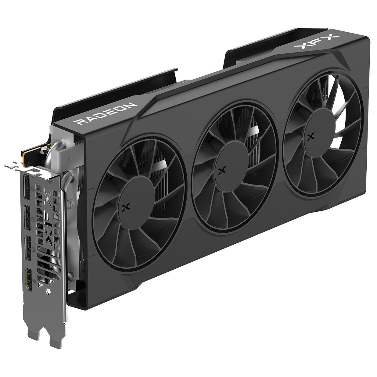 A large main feature product image of XFX Swift RX 9070 GRE 12GB GDDR6